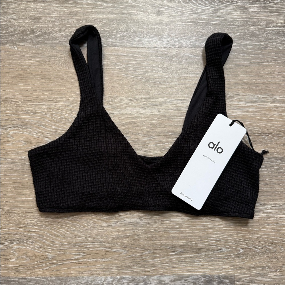 ALO Yoga Waffle Weekend Escape Bra - Black